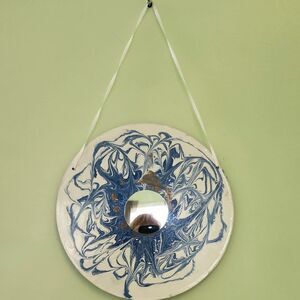 Hand Crafted Colorful Mirror Fluid Art Painting On 12" Vinyl Record